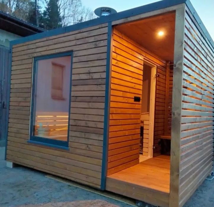 Piękna Sauna Ogrodowa zewnętrzna 3,5x2m + Piec  Leasing Raty