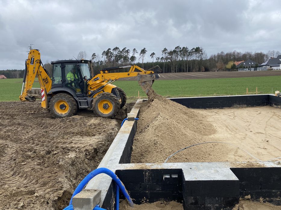 Uslugi koparko ładowarką jcb cat z operatorem