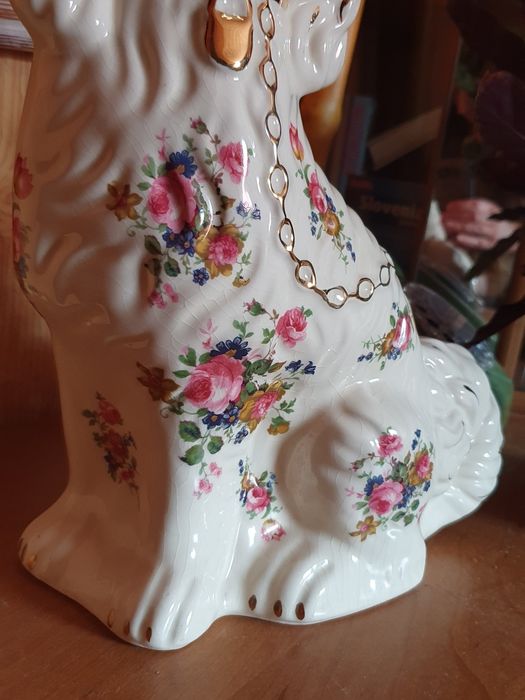 Wiktorianski porcelanowy pies kominkowy Staffordshire UK