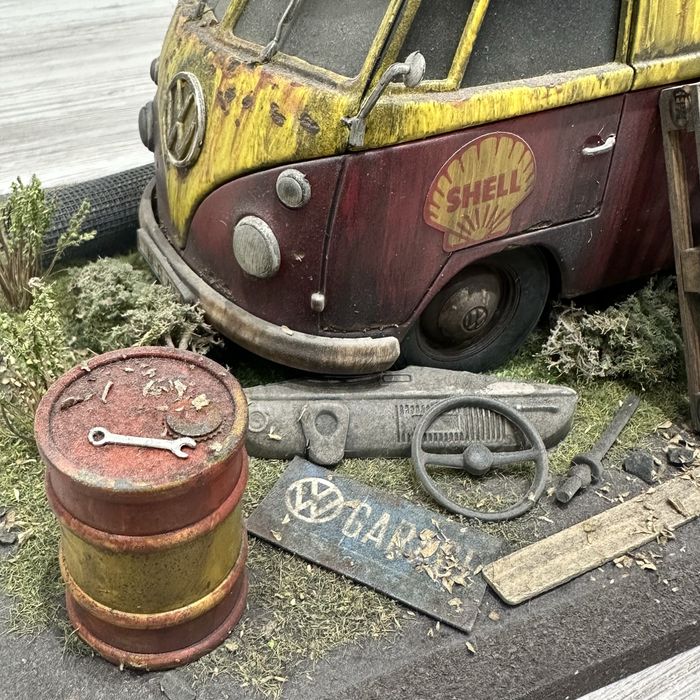 Diorama VW T1 “Pão de Forma” Escala 1/18 – Decoração Shell