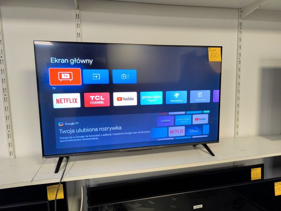 TCL QLED 43 cale 4K UHD hdr Smart GoogleTV WIFI DVB-T2 43C645 gwarancja 3m telewizor