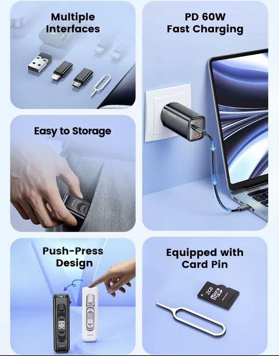 Набір Toocki зарядний кабель з перехідниками