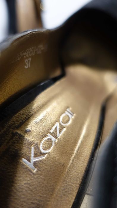 Kazar, czarne skórzane szpilki , rozmiar 37, obcas 13cm