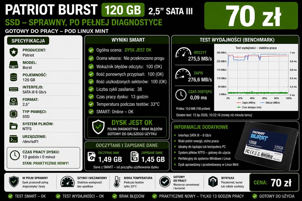 Dysk SSD Patriot Burst 120GB