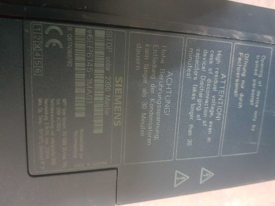 inwerter falownik przetwornica SIEMENS SITOP Solar 2300 Slave 6EP6145