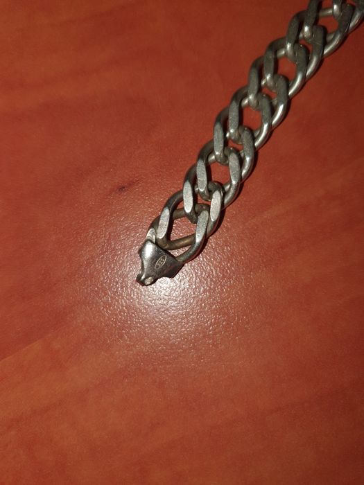 Męska bransoletka solidna srebrna