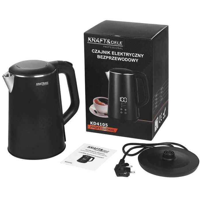 Czajnik elektryczny LED regulacją temperatury podtrzymanie 1,6L 1500W