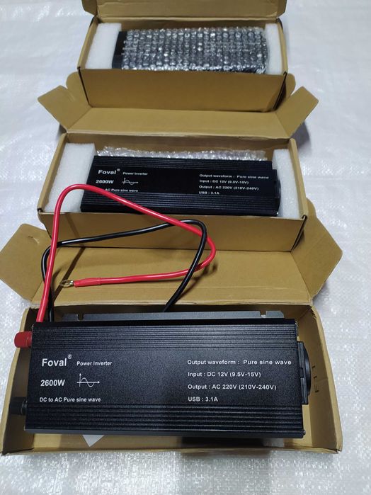 Інвертор 12V-220 FOVAL 3000W чиста синусоїда