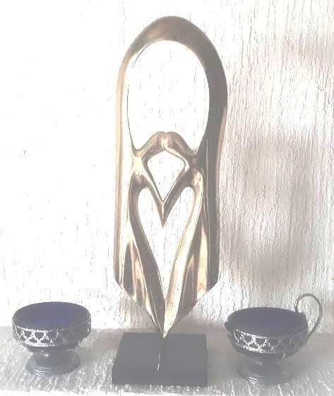 Estatueta em latão Almas Gémeas 44, 4 cm Altura