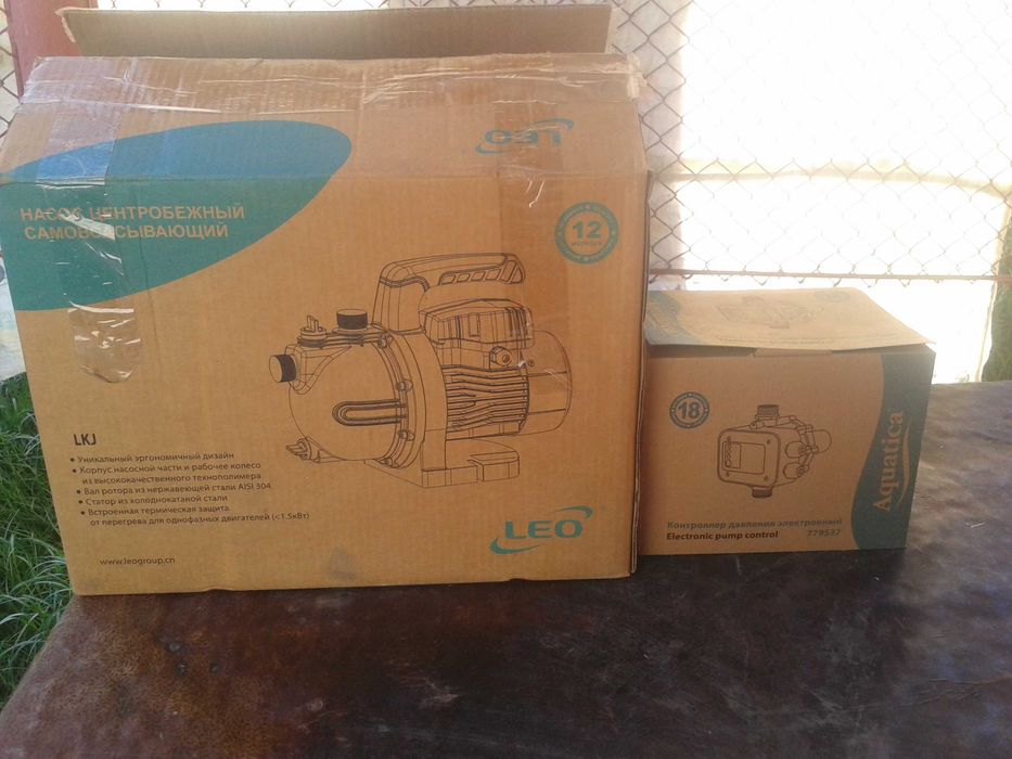 Насос для полива  Leo LKJ-1102P + автоматика Aquatica -779537 б\у