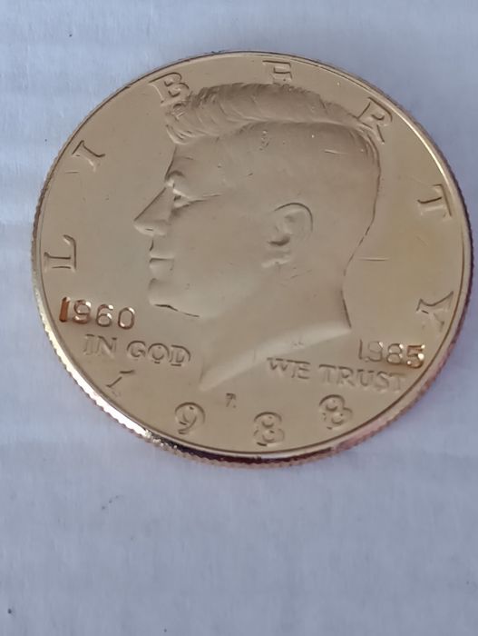 1/2 dolara, HALF DOLLAR, pozłacany.