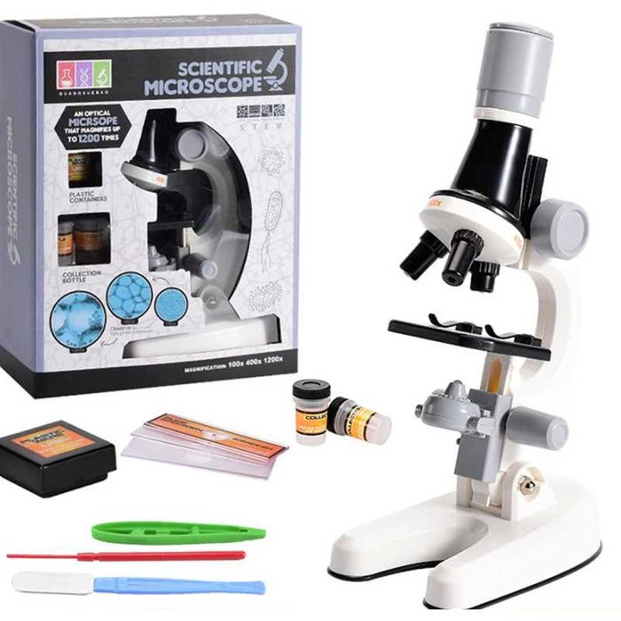 Детский микроскоп с зумом, развивающий набор лаборатория по биологии