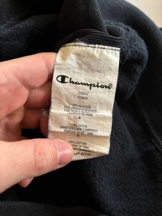 Bluza Champion Reverse Wave z kapturem hoodie Czarna L vintage