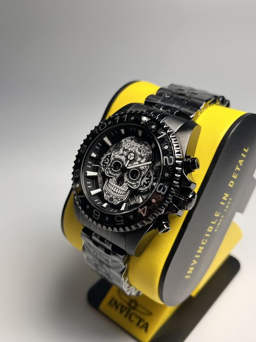 Invicta 43753, годинник інвікта скелетон, часы с черепом
