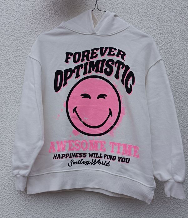 Sweatshirt com capuz Smile Zara