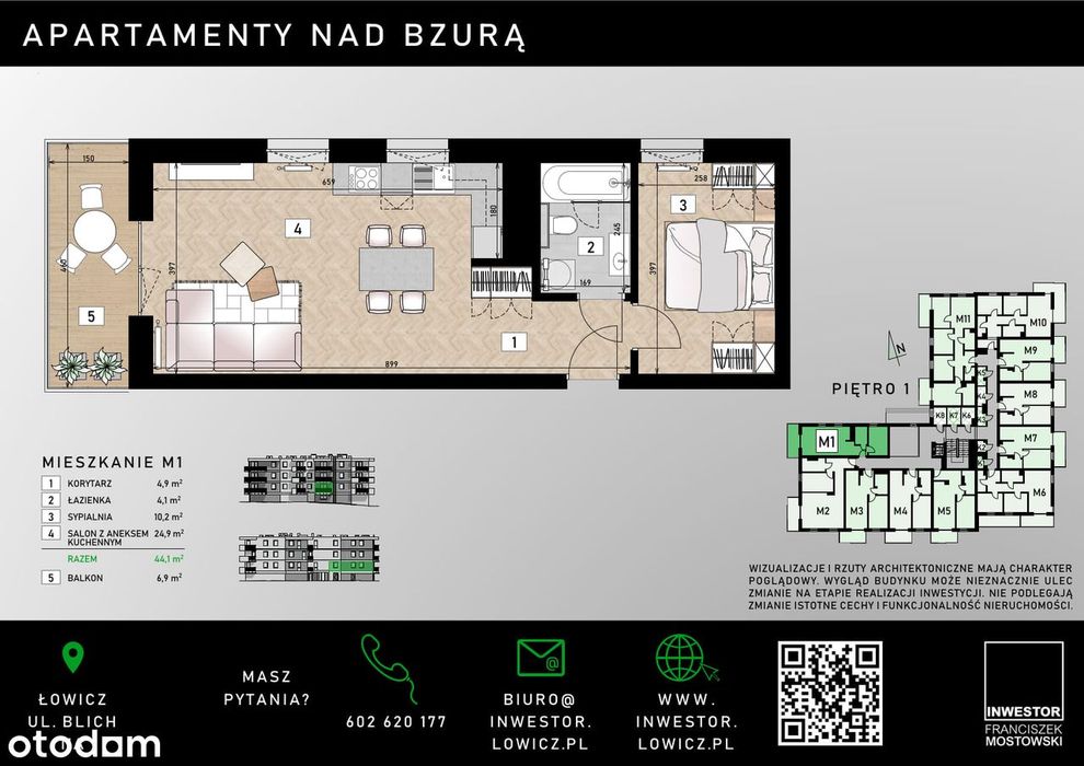 Nowe Mieszkania Łowicz | Apartamenty nad Bzurą | 38-78 m² | Winda