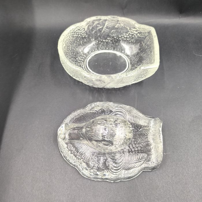 Ząbkowice Kaczka Łabędź Szklany Bomboniera Figurka Vintage Retro