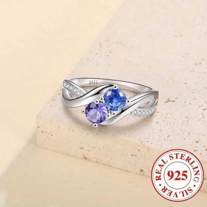 925 Серебряное  Элегантное Роскошное  Двухцветное Кольцо