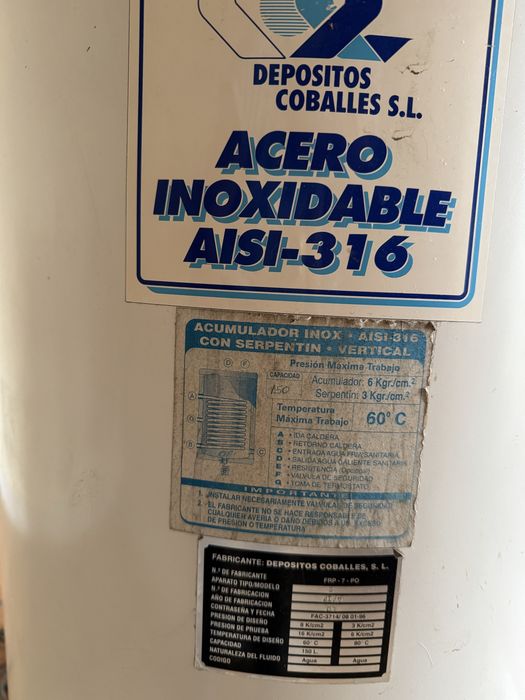 Depósito de água Coballes 150L - dupla câmara