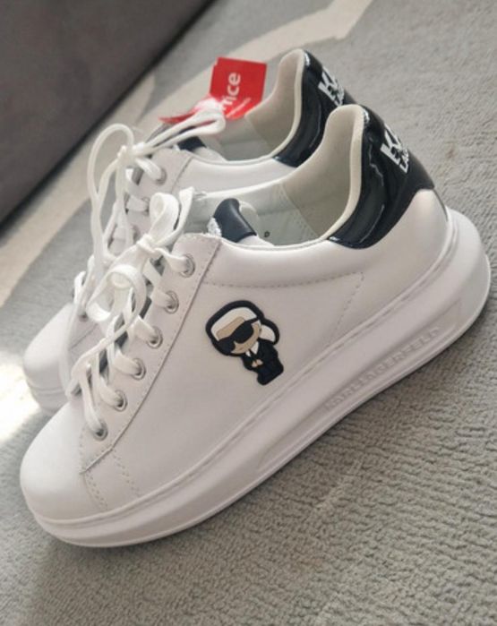 Karl lagerfeld sneakers damskie nowe skorzane buty na lato modne