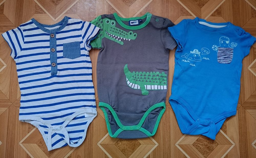 Body 3 szt krótki rękaw 80