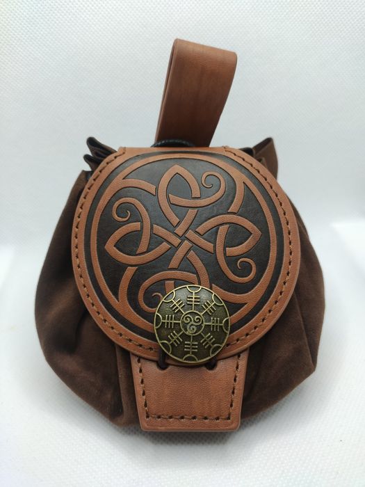 Sakiewka celtycka skórzana torba na pas do kości RPG LARP