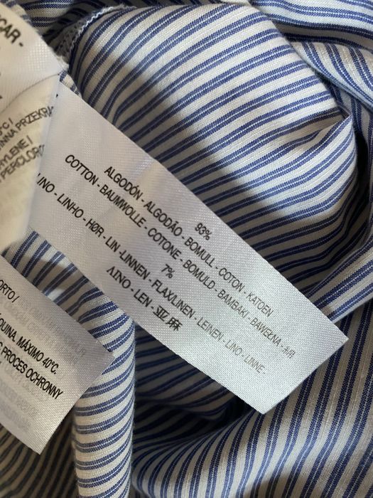 Elegancka nowa koszula bawełniana z lnem Massimo Dutti S/M