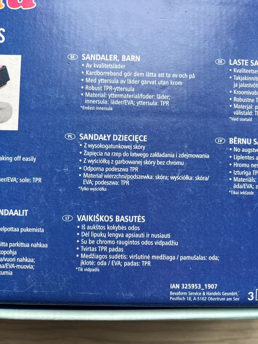 Sandały dzieciece Lupilu rozm 27