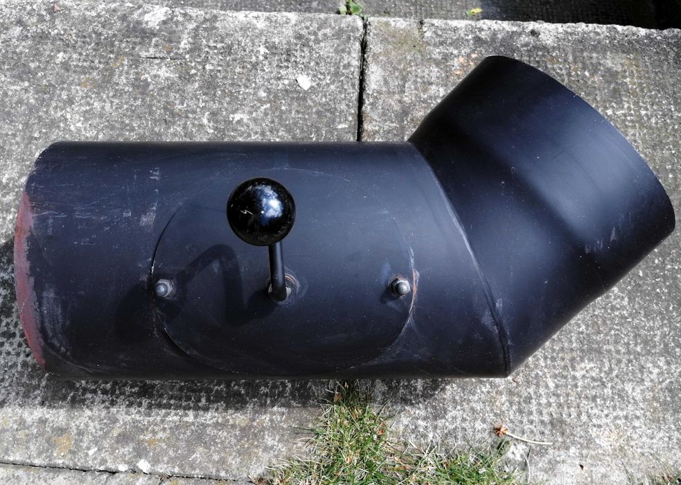 Kolano spalinowe śr. 180 mm 45° rura kominka pieca wyczystka regulacja