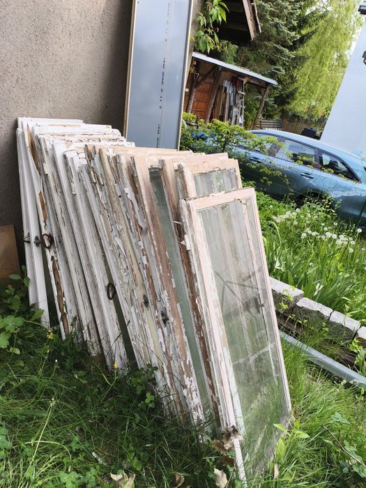 Okna drewniane zabytkowe z rozbiórki