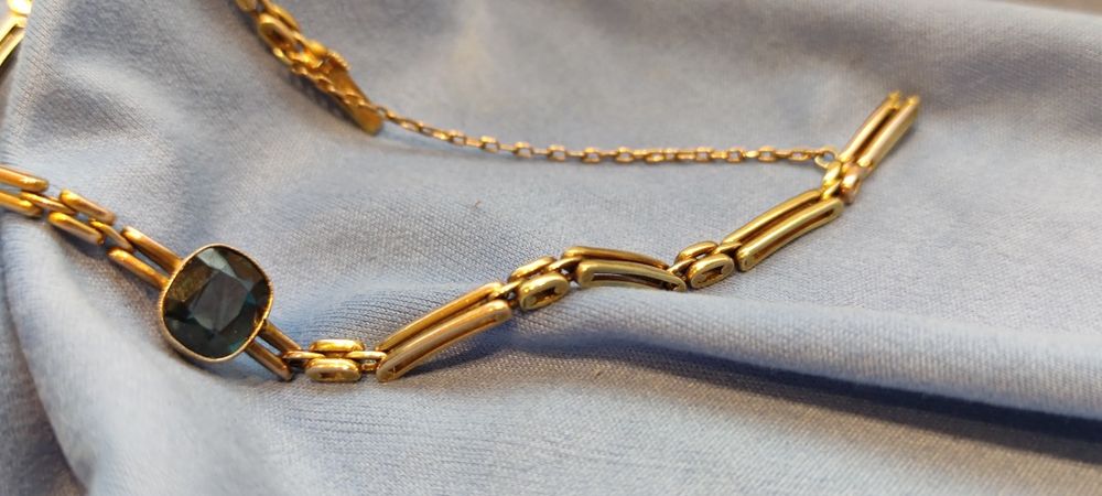 Старинный Золотой браслет 56пр. С сапфиром