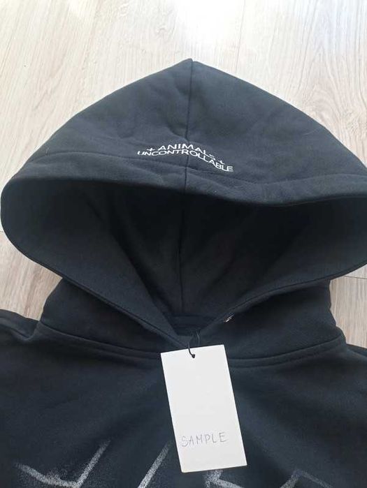 czarna bluza boxy animals wave gruba boxy y2k ghotic vintage szeroka L