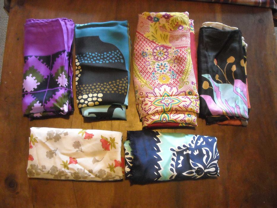 Lenços echarpes seda senhora