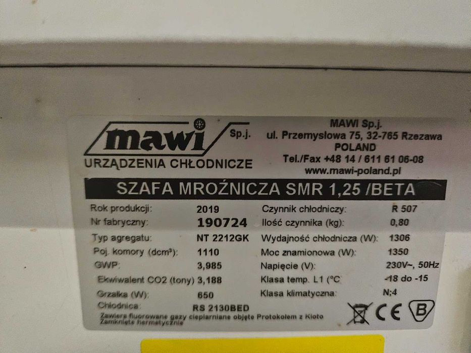 Szafa mroźnicza Mawi 2019 – stan jak nowa, 1110 litrów