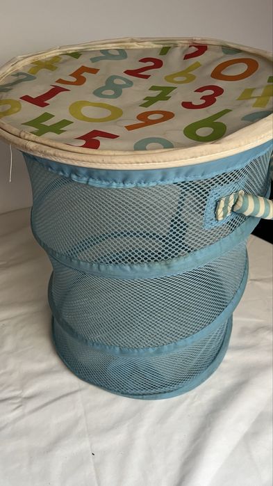 Cestos dobráveis infantis arrumação brinquedos (azul e vermelho)