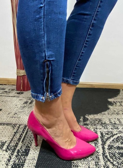 Jeansy denim firmowe nowe damskie granat r 44rurki biodra 118cm max