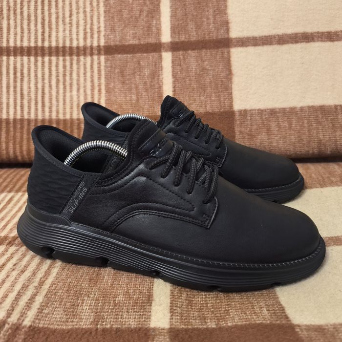Чоловічі шкіряні кросівки мокасини Skechers