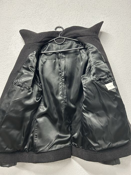 Пальто Sandro M вовна шерсть чоловіче шкіра