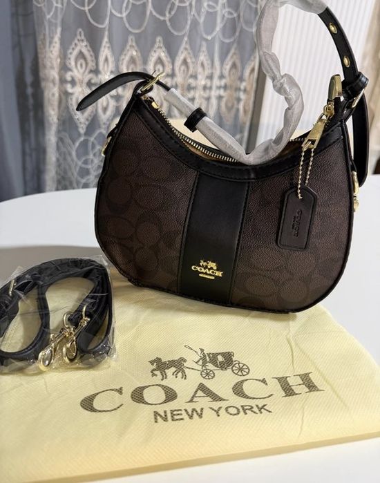 Bolsa Coach Castanha e Preta