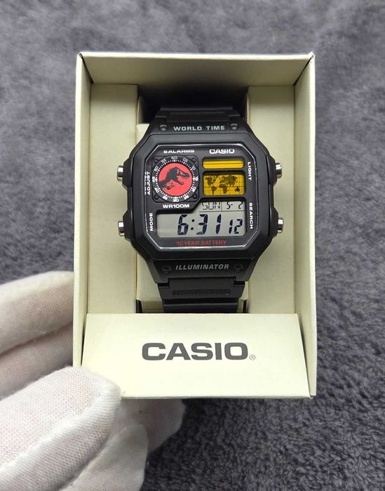Casio Royale JURASSIC PARK V2 MOD – AE-1200WH – Fabrycznie Nowy