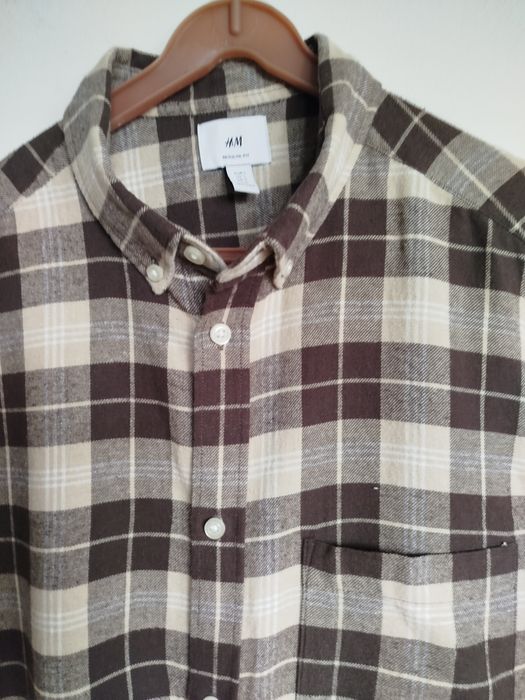 Koszule męskie flanelowe H&M, L, 100% bawełna