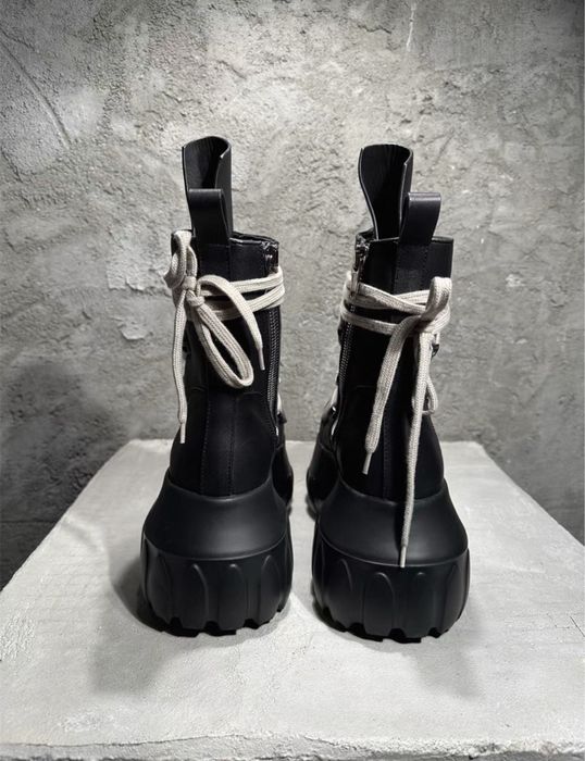 Черевики Rick Owens Mega lace Tractor boots чорні ботинки geobasket