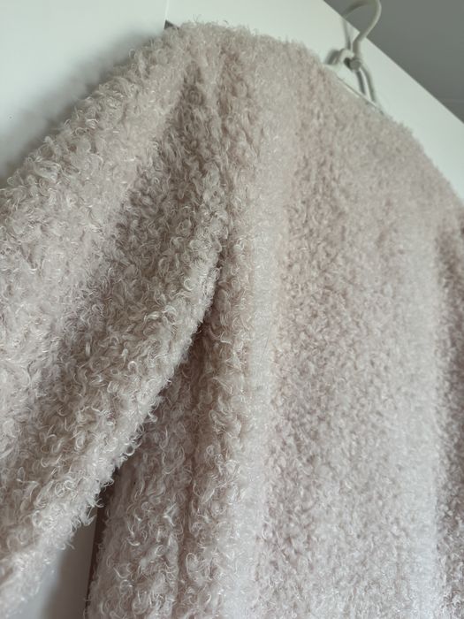 Kurtka narzutka bolerko futerko misiek teddy różowy H&M S 36 M 38 Zara