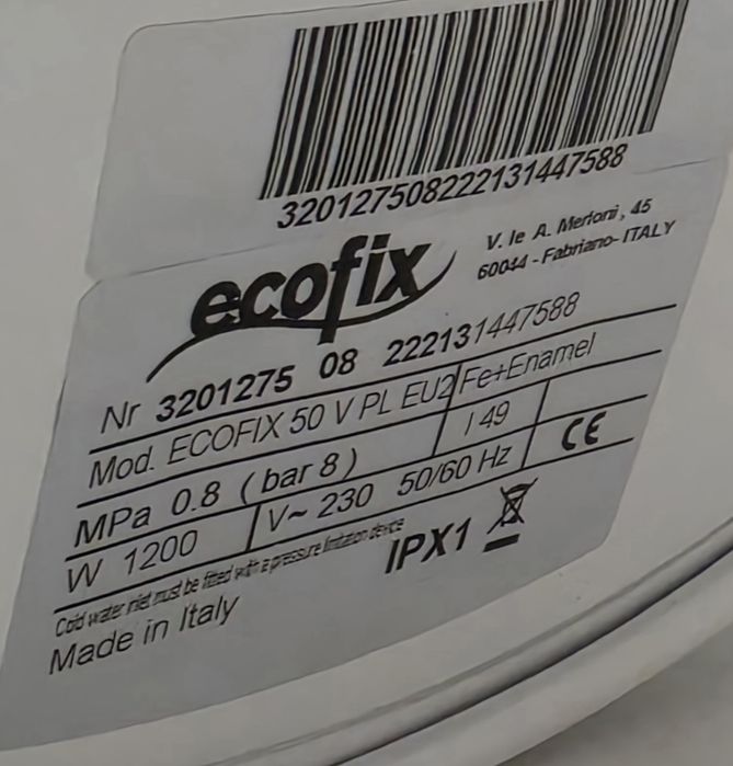 Bojler / terma Ecofix 50 l, sprawny