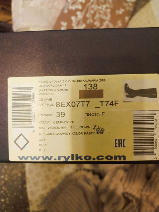 Kozaki skórzane Ryłko 39