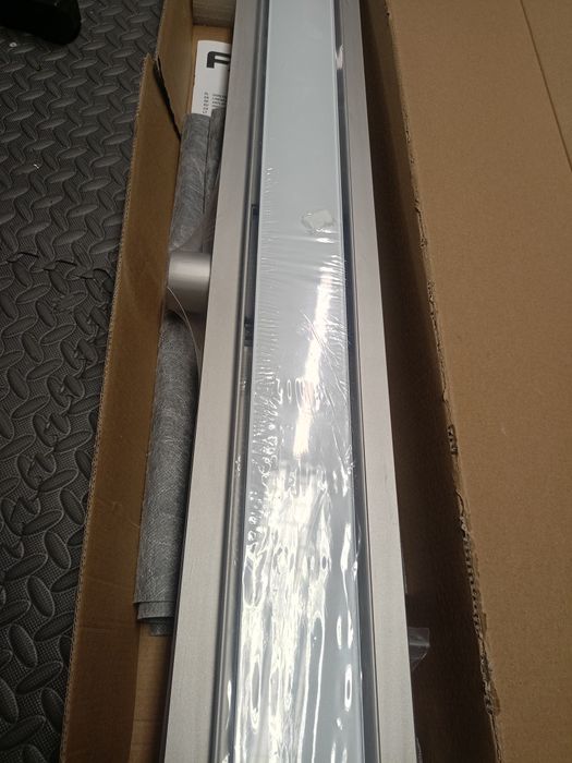 Okazja odpływ liniowy, szkło białe prysznicowy 80