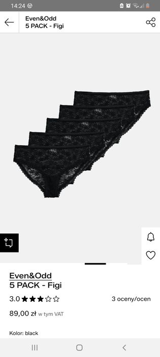 Figi damskie czarne S even&odd