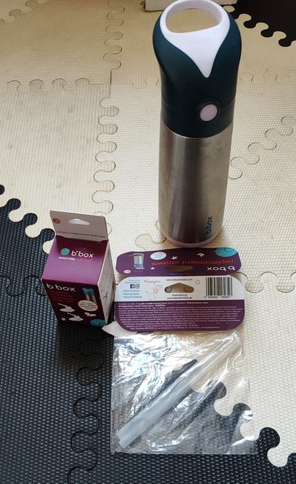 Bidon termiczny b.box 500 ml + 2 nowe ustniki i słomki dla dzieci