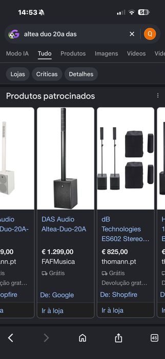 Sistema coluna DAS áudio Altea Duo  20a