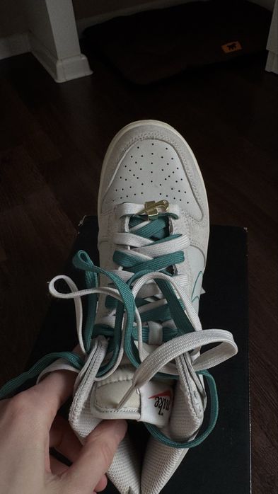 Кроссовки Nike Dunk, кожаные с замшевыми вставкамм